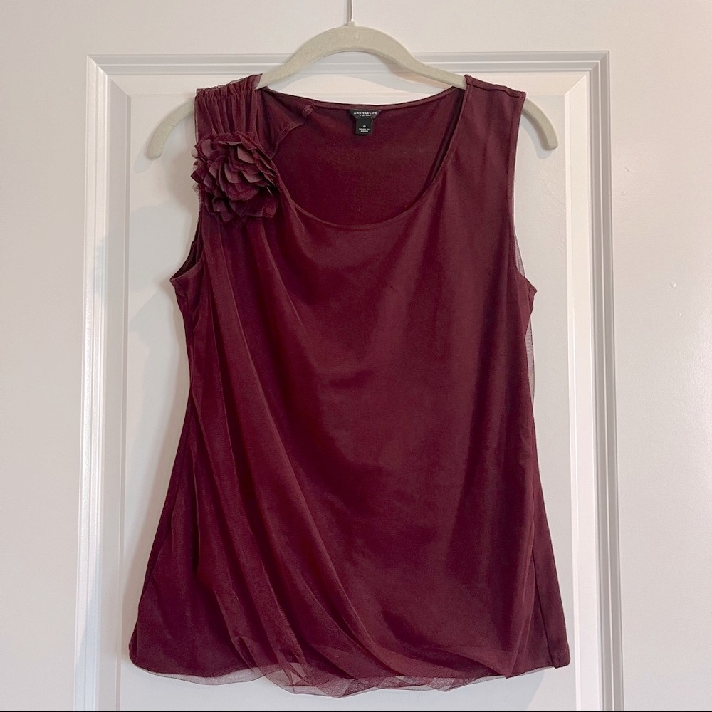 Ann Taylor Wine Blouse Small